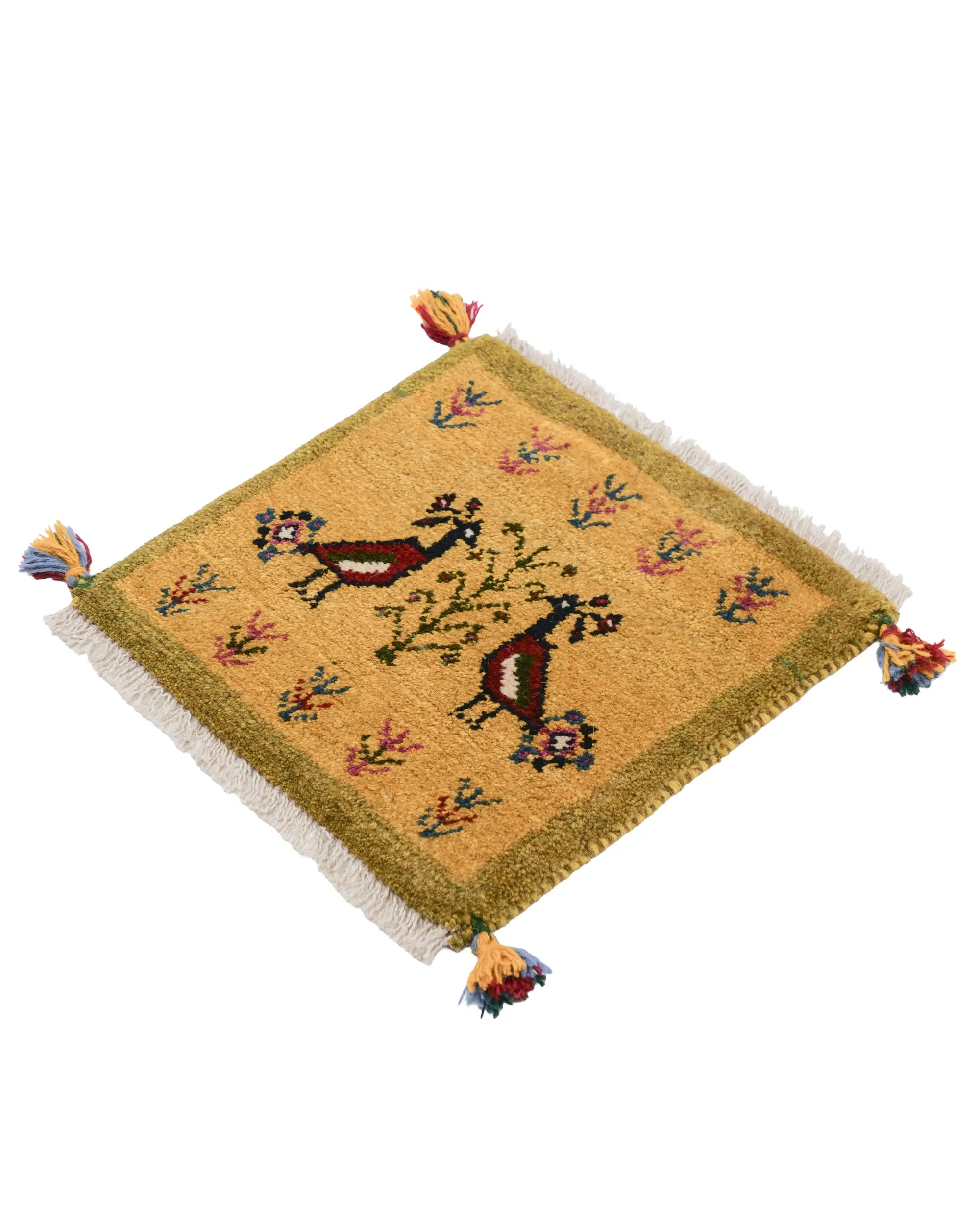 ペルシャギャッベ 約41cm x 41cm|SATHI RUGS ペルシャギャッベ 約41cm x 41cm|SATHI RUGS