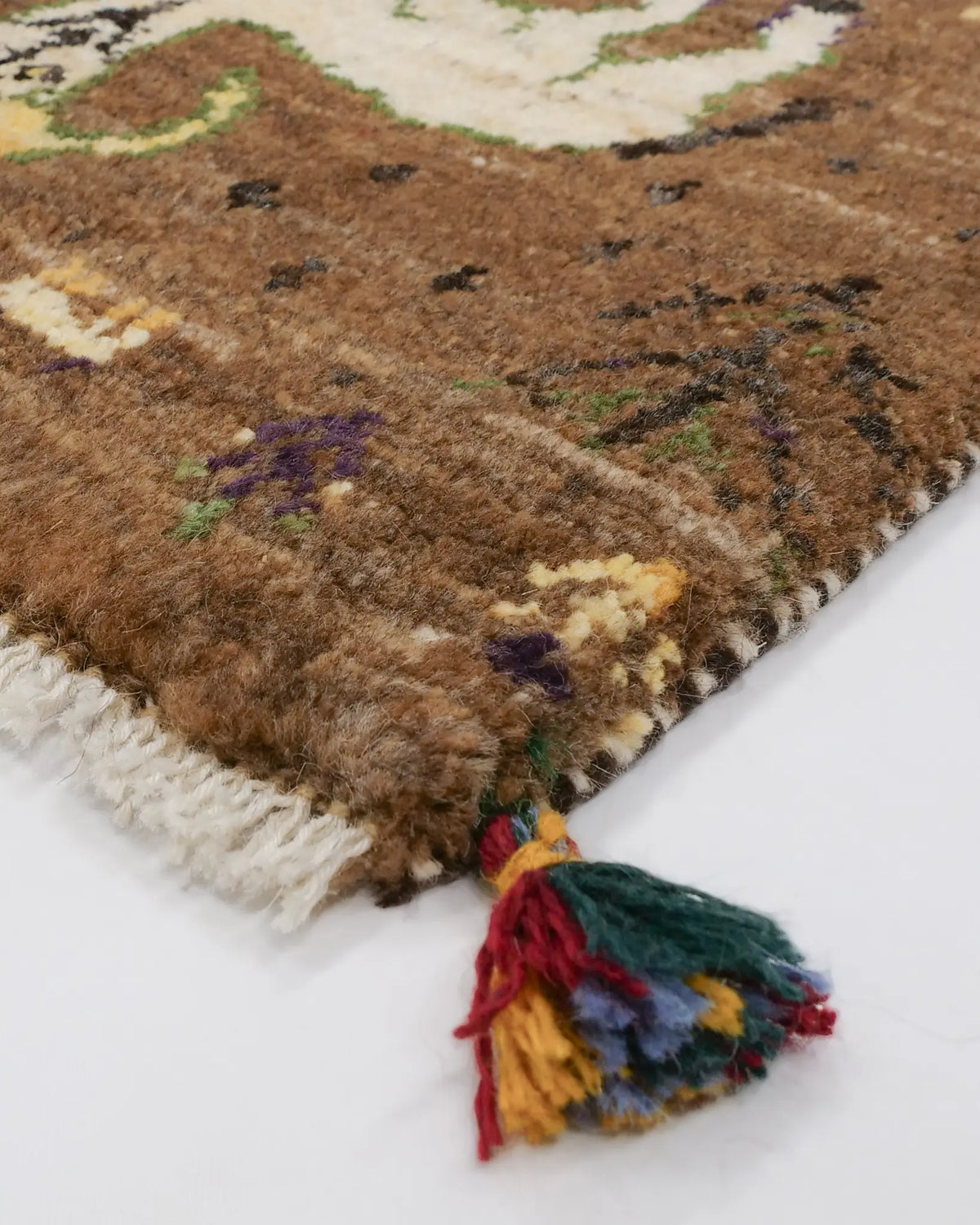 ギャッベ 40×41cm 茶 生命の木 座布団 手織り｜SATHI RUGS
