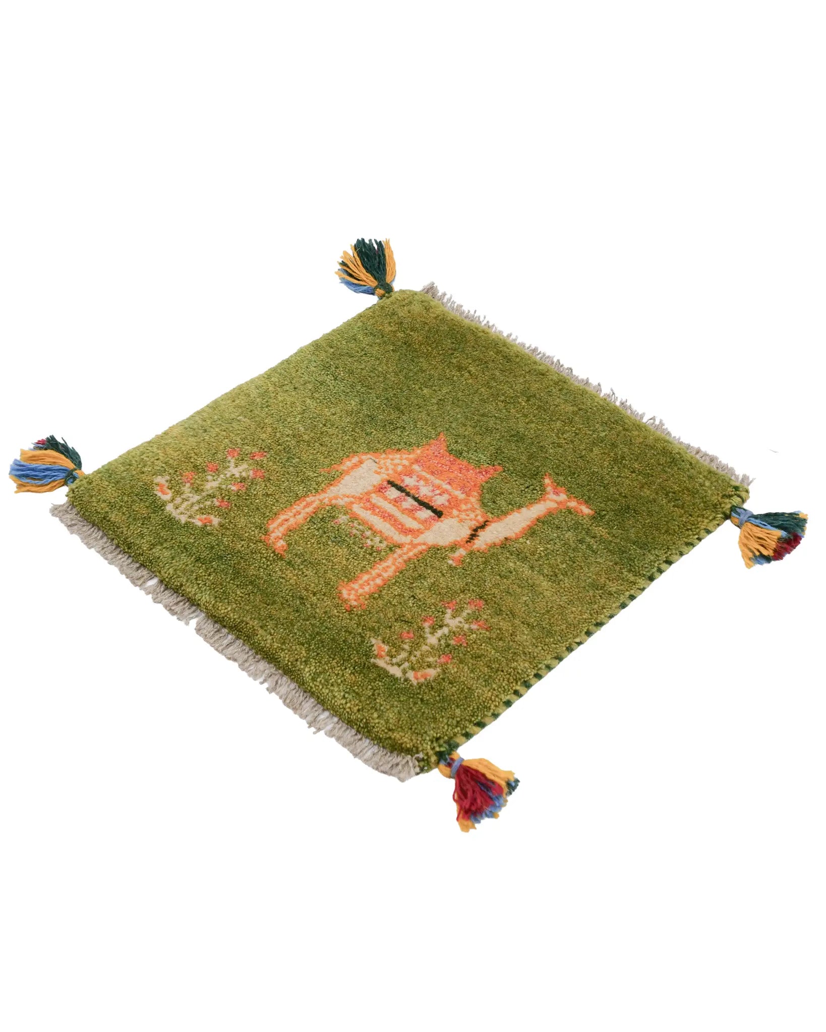 ペルシャ絨毯 ギャッベ 39x40cm 座布団 ラクダ ミニ ラグ ペルシャ絨毯 ギャッベ 39x40cm 座布団 ラクダ ミニ ラグ