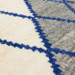 ペルシャギャッベ 小さめサイズ ウール製 シーラーズ産 リズム感あるひし形模様