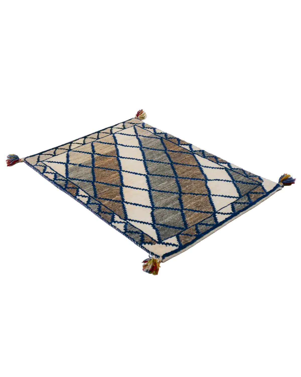 カシュガイ族 ペルシャギャッベ シーラーズ産 ナチュラルカラー ひし形パターン