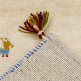 玄関マットサイズの白色の手織りギャッベ