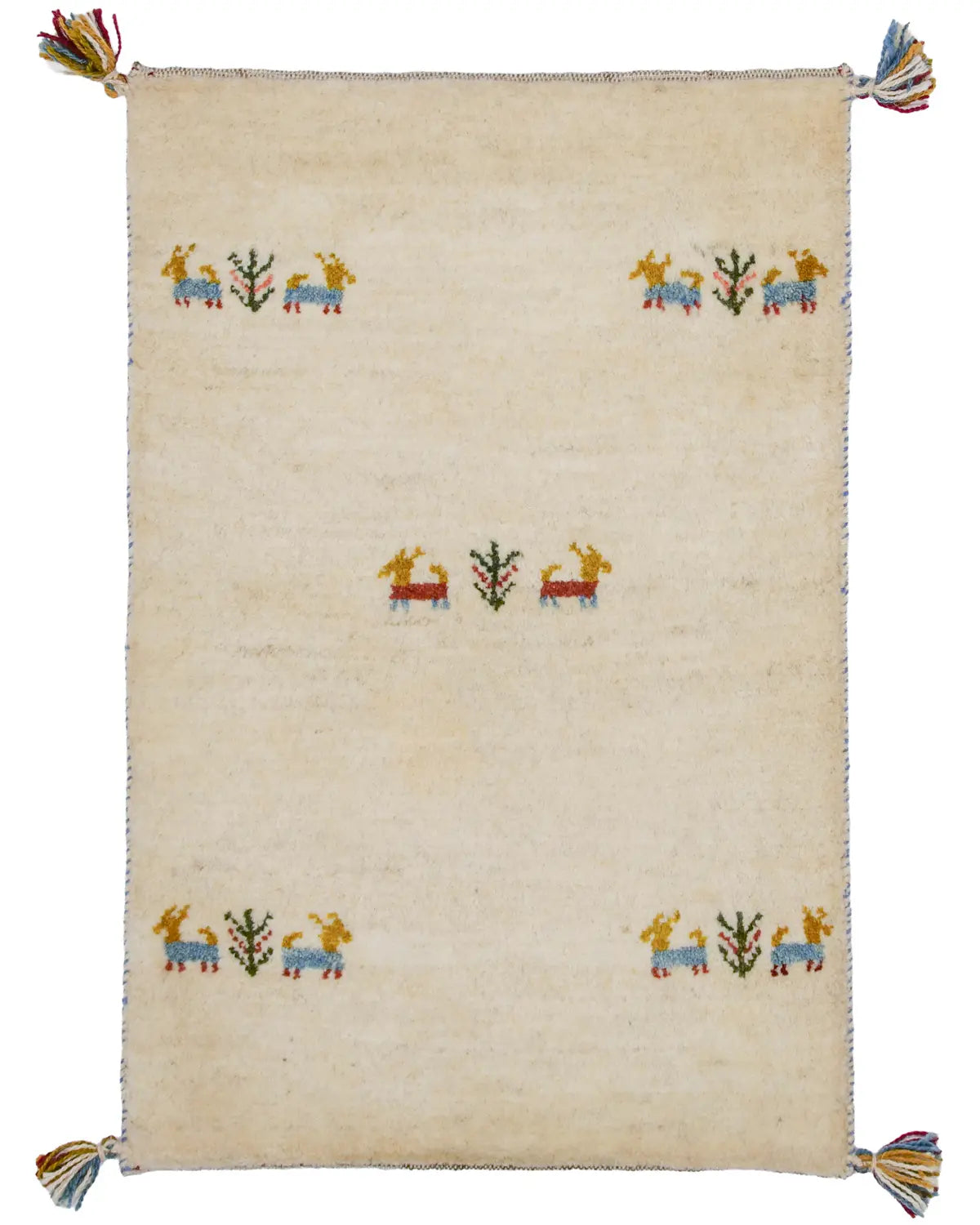 玄関マットサイズの白色のギャッベ