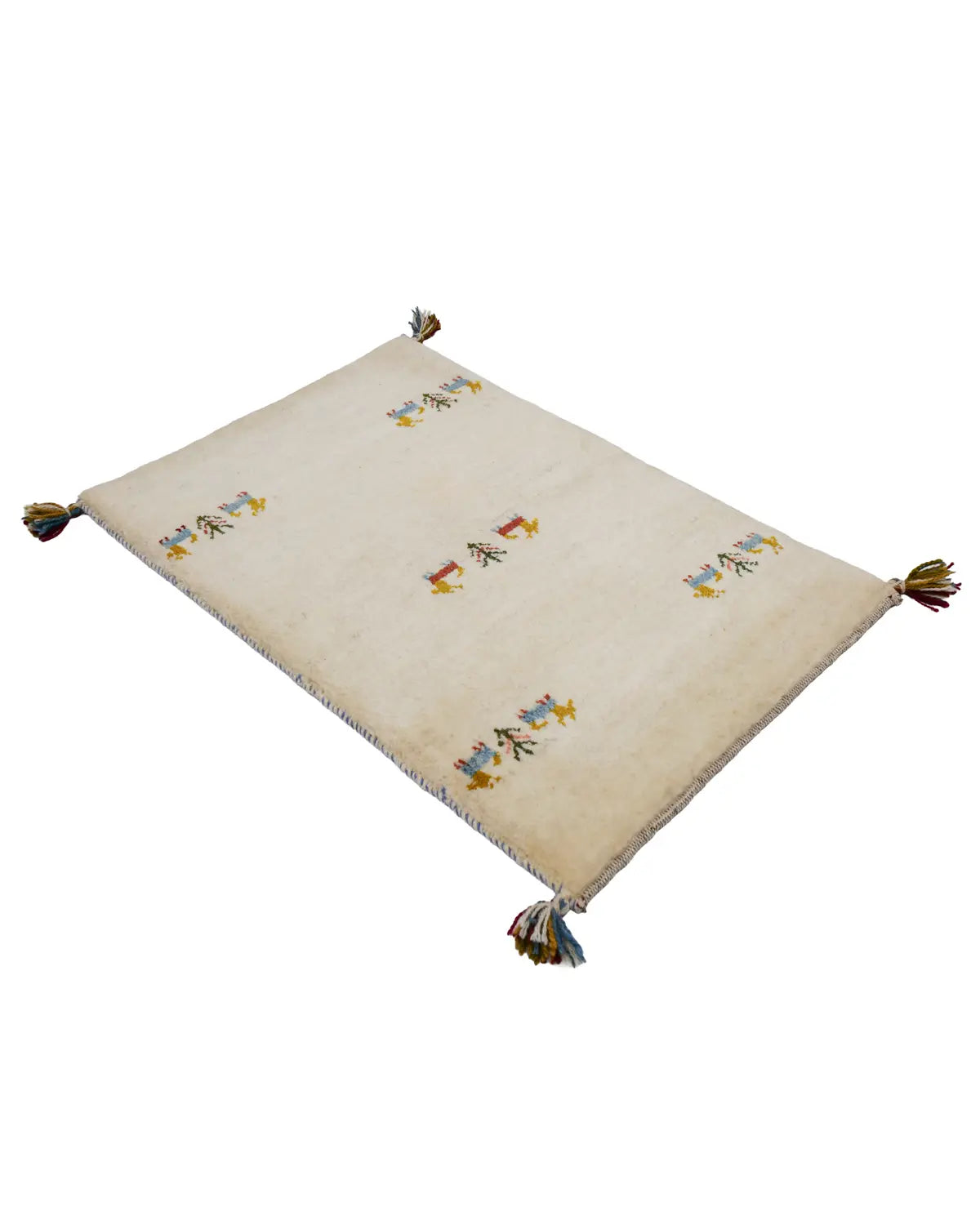 玄関マットサイズの白色のギャッベ