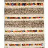 ペルシャギャッベ シーラーズ産 ウール 手織り ボーダー柄