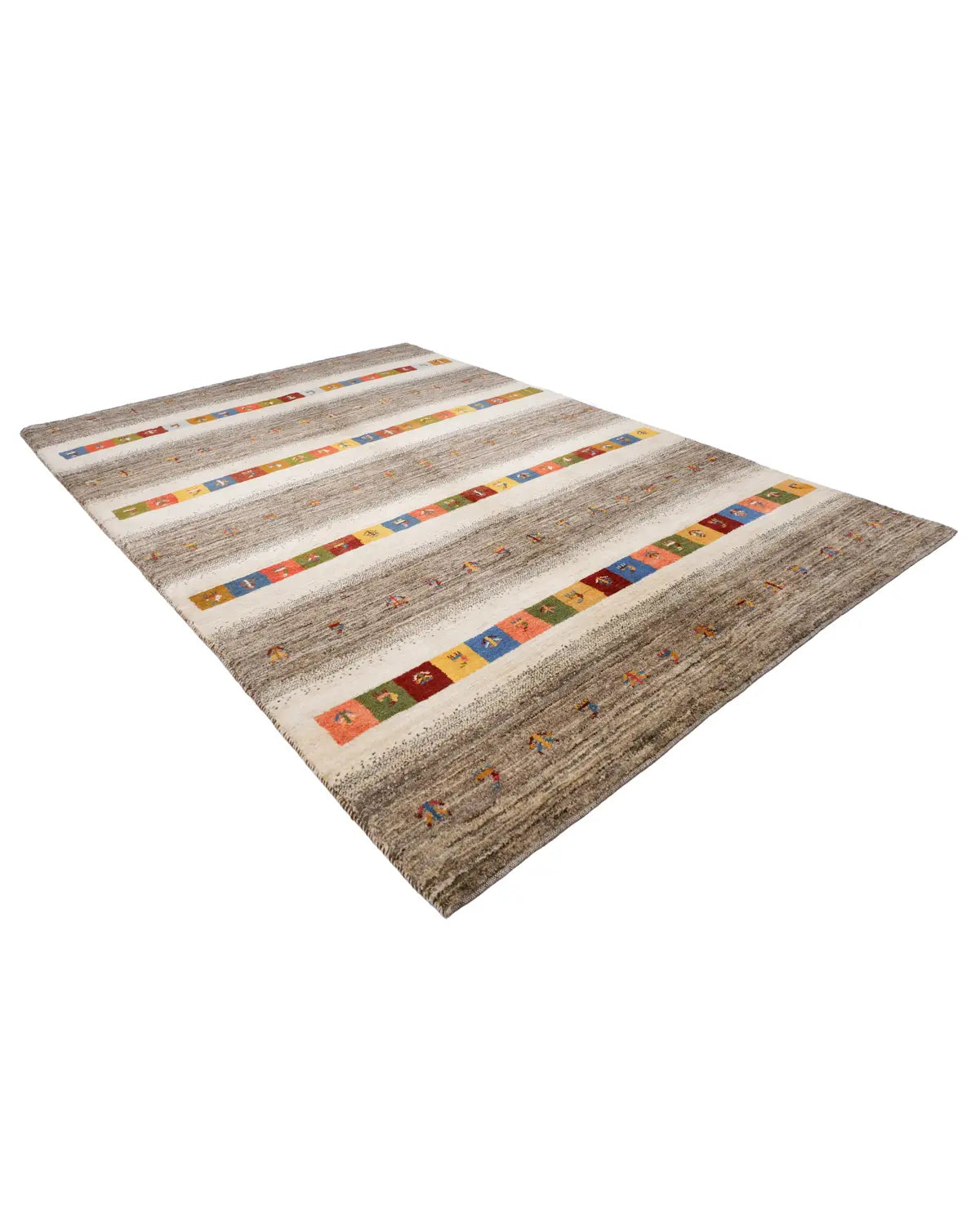 シーラーズ産ウール手織りギャッベ ナチュラルカラー ラグ