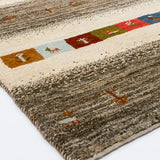 ペルシャギャッベ ウール ボーダーデザイン リビング用