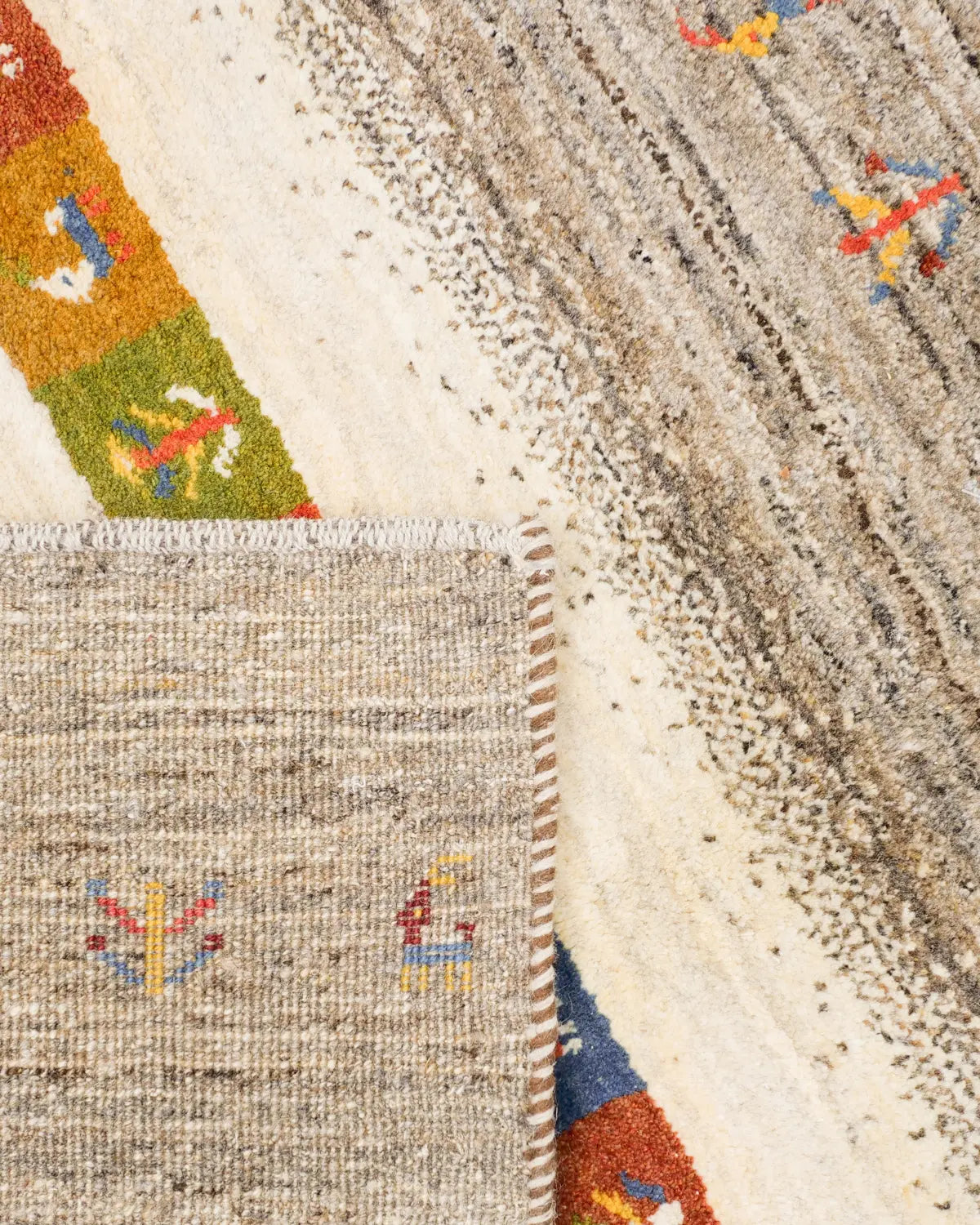 ペルシャギャッベ シーラーズ ボーダー柄 リビングラグ