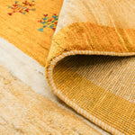 ペルシャギャッベ ウール素材 黄色 ボーダー柄