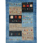 ギャッベ 玄関マット 102×67cm ペルシャ絨毯 シーラーズ産 真上からの全体図