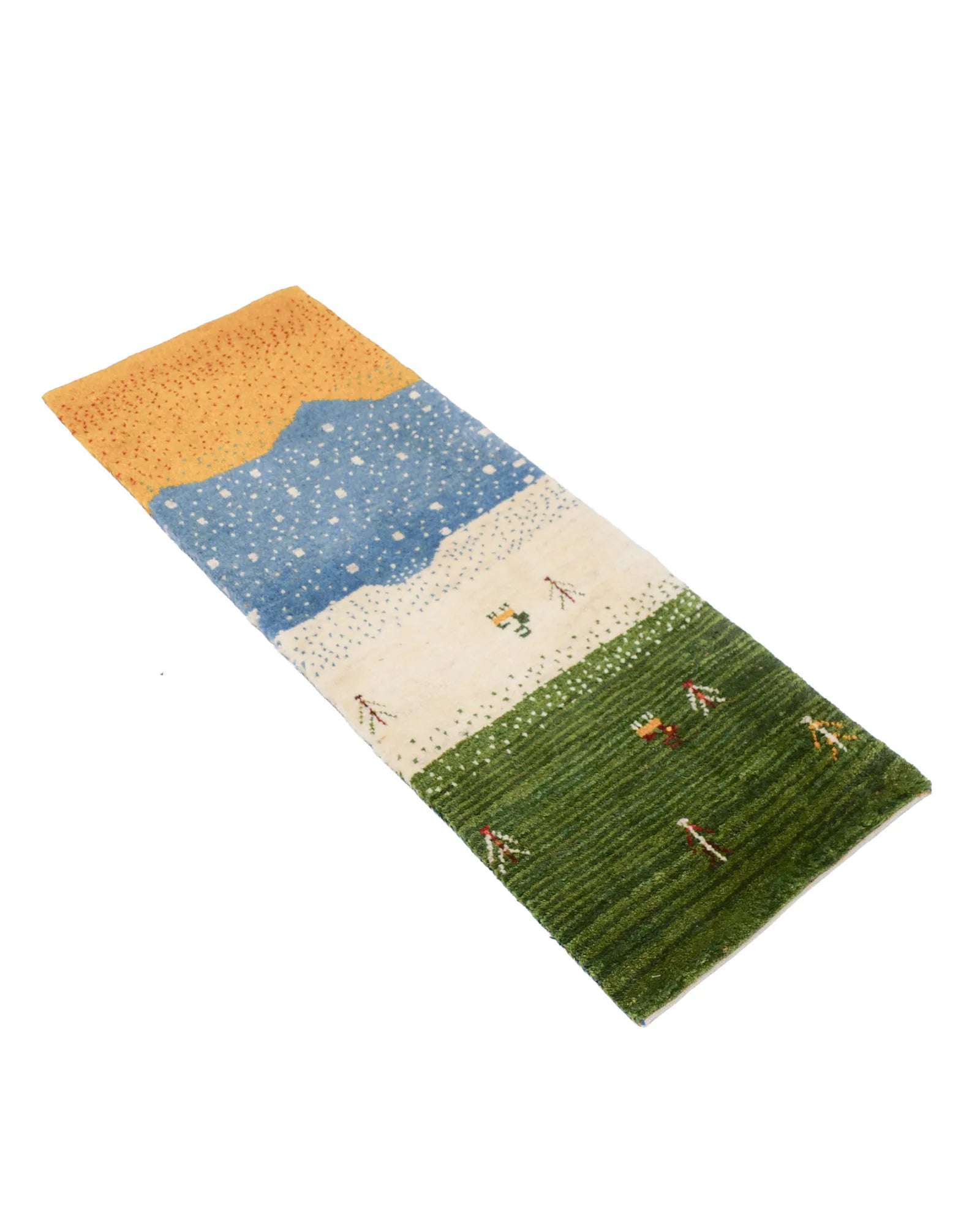 ギャッベ 46x130cm 細長 ランナー 廊下 ペルシャ絨毯