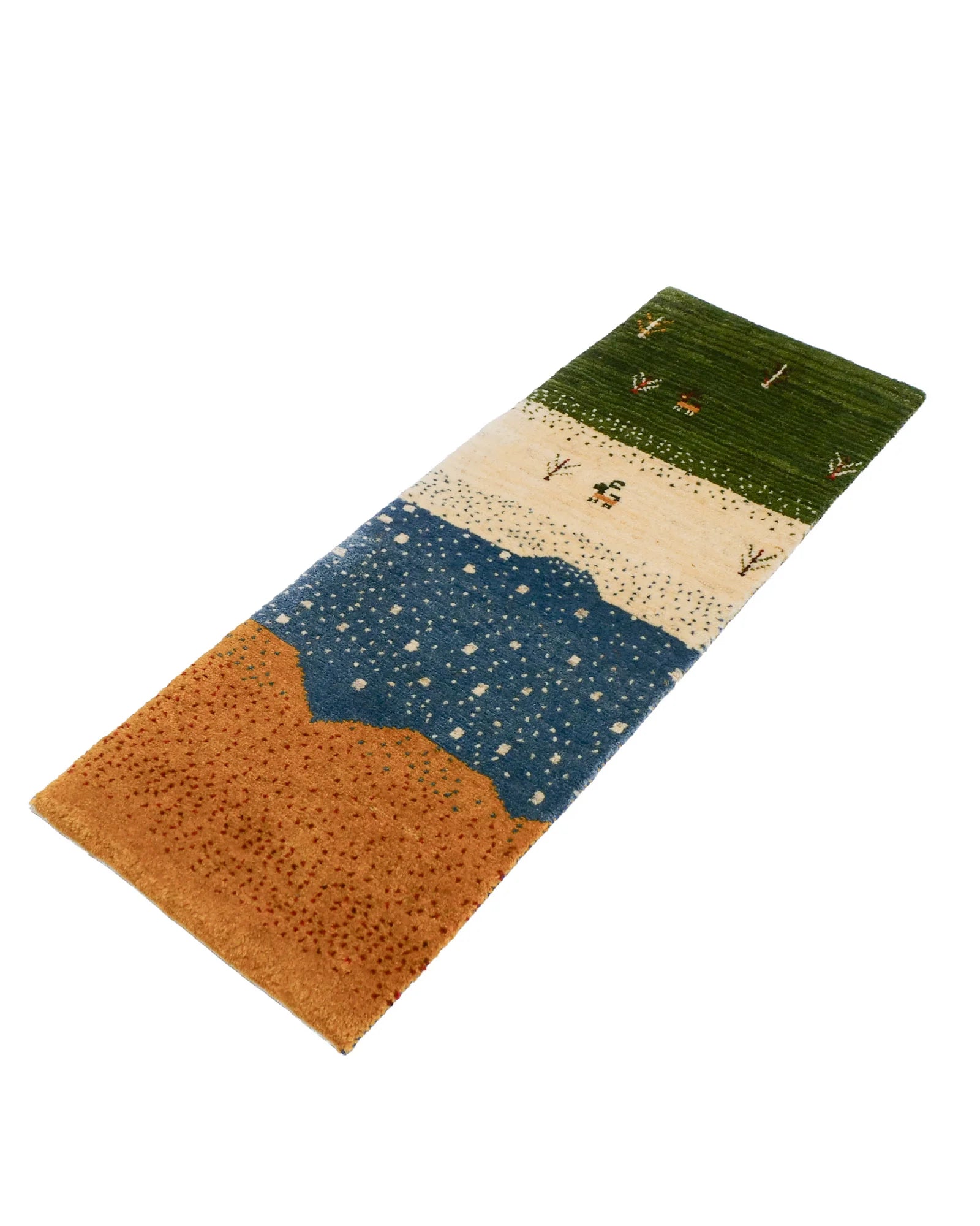 ギャッベ 46x130cm 細長 ランナー 廊下 ペルシャ絨毯