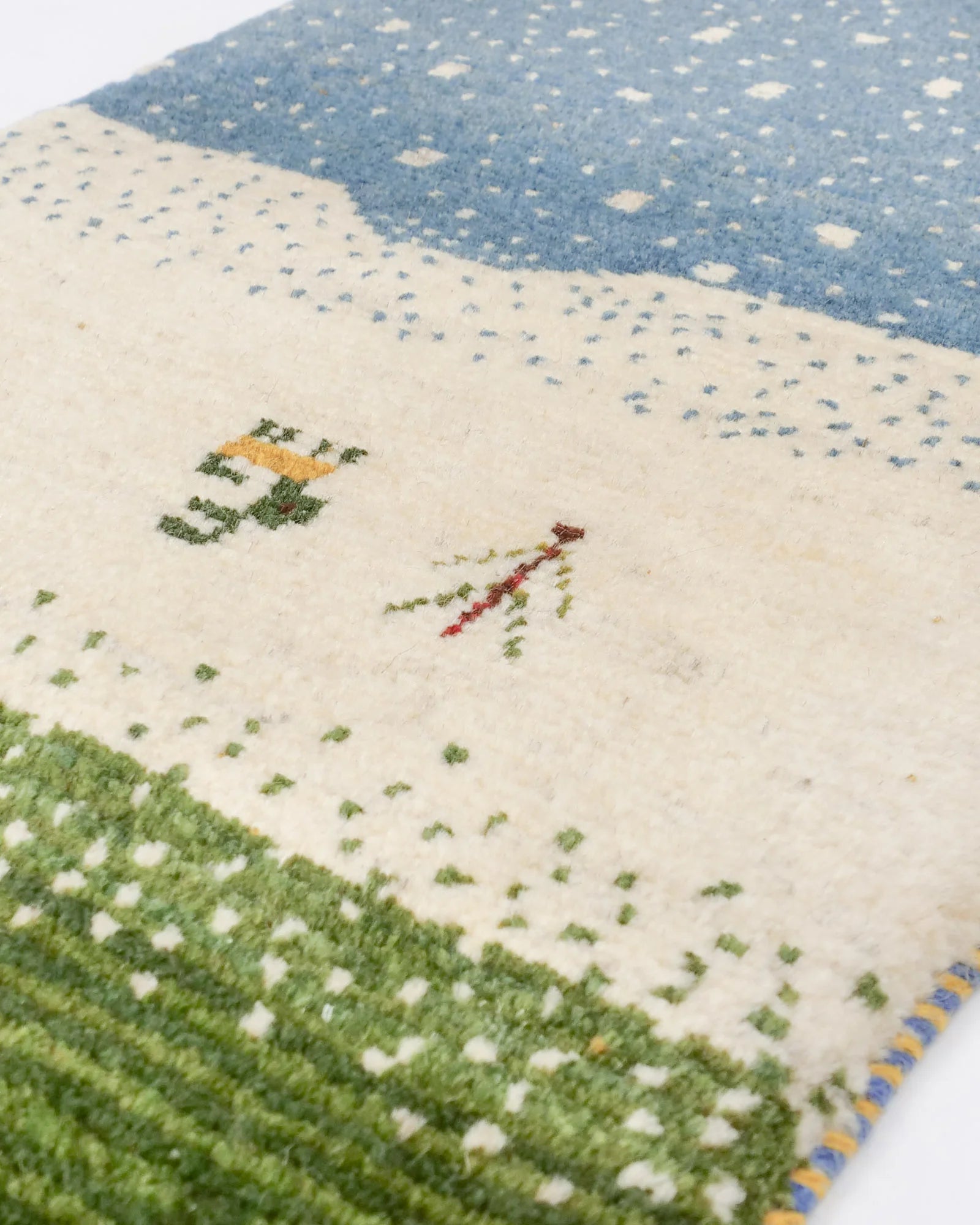 ペルシャ イラン　ギャッベ ランナー ペルシャ絨毯 ギャッベ105x53cm ペルシャギャッベ 110x43cm ランナー (ギャベ) ペルシャ絨毯