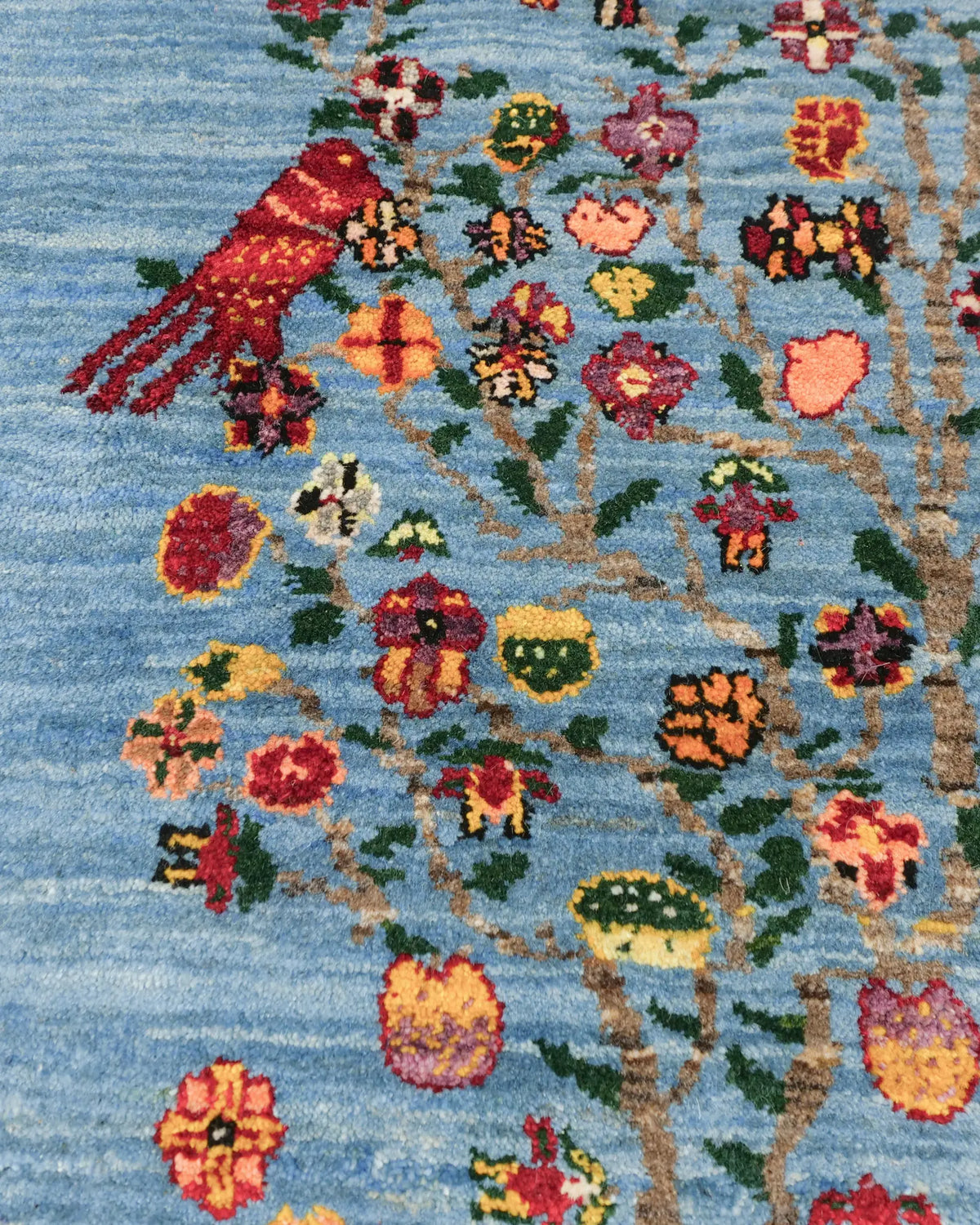 ギャッベ ファイン 118×172cm 青 ザクロ リビング 手織り｜SATHI RUGS