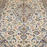 ペルシャ絨毯 カシャーン ウール 白 手織りラグ