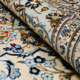 クラシック ペルシャ絨毯 カシャーン産 ウール 手織り 白 ラグ