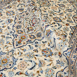 ペルシャ絨毯 カシャーン 中央メダリオン 白