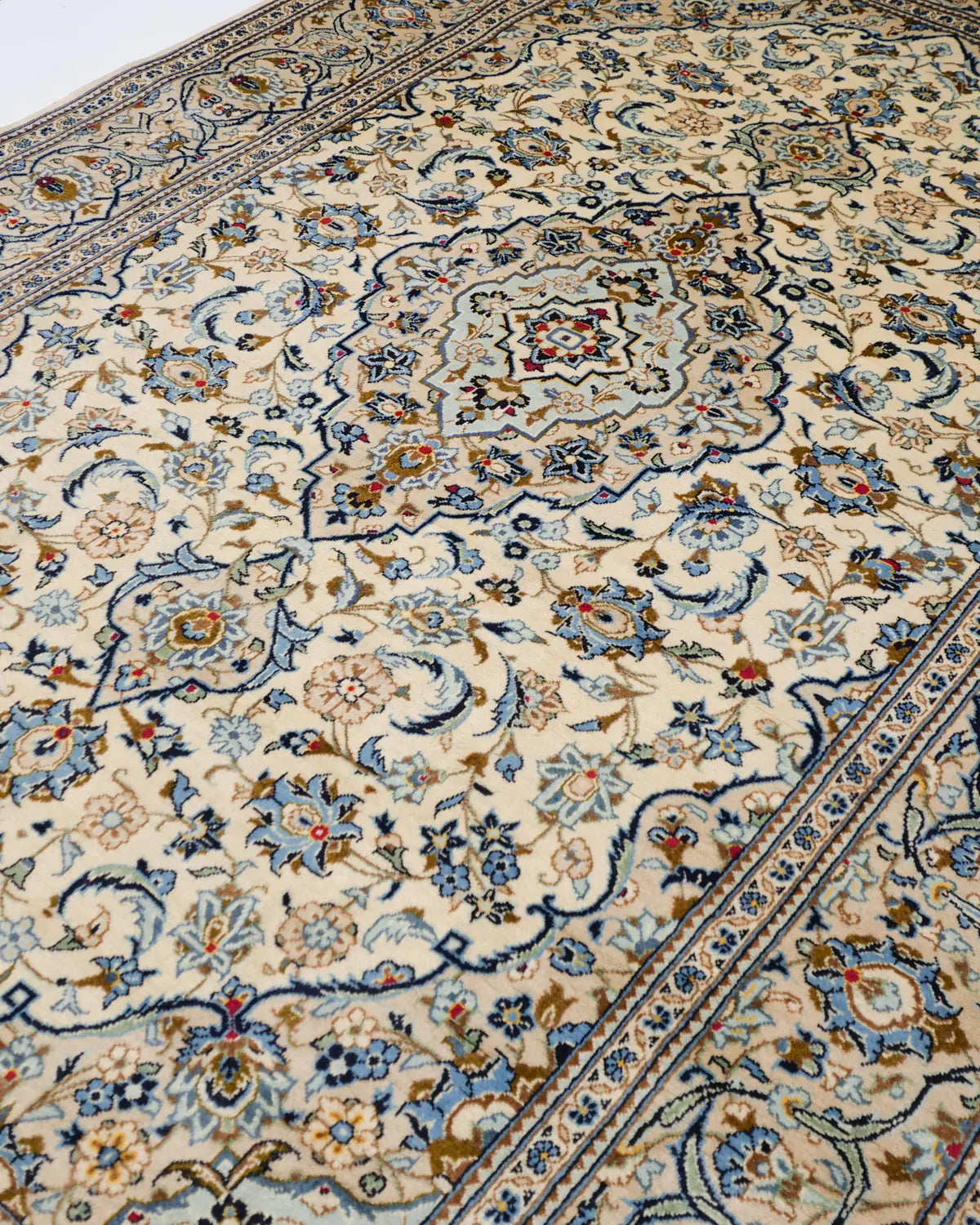 ペルシャラグ カシャーン ウール 白