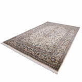 ペルシャ絨毯 カシャーン 伝統的メダリオンデザイン 白地 クラシック