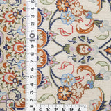 ペルシャ絨毯 カシャーン産 シルク 花柄 クリーム色 ファッラー工房 玄関マット 手織り ラグ
