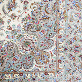ペルシャ絨毯 カシャーン産 パディディ工房 シルク 約197cm x 298cm アイボリー ホワイト 白 手織り ラグ