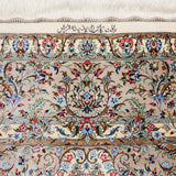 ペルシャ絨毯 カシャーン産 パディディ工房 シルク 約197cm x 298cm アイボリー ホワイト 白 手織り ラグ