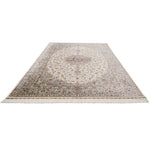 ペルシャ絨毯 カシャーン産 パディディ工房 シルク 約197cm x 298cm アイボリー ホワイト 白 手織り ラグ