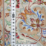 ペルシャ絨毯 カシャーン産 パディディ工房 シルク 約197cm x 298cm アイボリー ホワイト 白 手織り ラグ