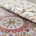 ペルシャ絨毯 カシャーン産 パディディ工房 シルク 約197cm x 298cm アイボリー ホワイト 白 手織り ラグ