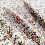 ペルシャ絨毯 カシャーン産 パディディ工房 シルク 約197cm x 298cm アイボリー ホワイト 白 手織り ラグ
