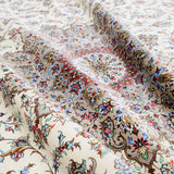 ペルシャ絨毯 カシャーン産 パディディ工房 シルク 約197cm x 298cm アイボリー ホワイト 白 手織り ラグ