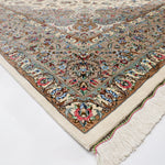 ペルシャ絨毯 カシャーン産 パディディ工房 シルク 約197cm x 298cm アイボリー ホワイト 白 手織り ラグ