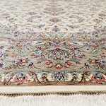 ペルシャ絨毯 カシャーン産 パディディ工房 シルク 約197cm x 298cm アイボリー ホワイト 白 手織り ラグ