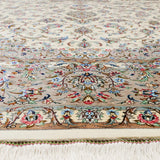 ペルシャ絨毯 カシャーン産 パディディ工房 シルク 約197cm x 298cm アイボリー ホワイト 白 手織り ラグ