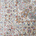 ペルシャ絨毯 カシャーン産 パディディ工房 シルク 約197cm x 298cm アイボリー ホワイト 白 手織り ラグ