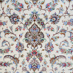 ペルシャ絨毯 カシャーン産 パディディ工房 シルク 約197cm x 298cm アイボリー ホワイト 白 手織り ラグ