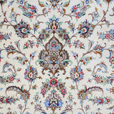 ペルシャ絨毯 カシャーン産 パディディ工房 シルク 約197cm x 298cm アイボリー ホワイト 白 手織り ラグ