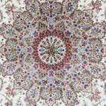 ペルシャ絨毯 カシャーン産 パディディ工房 シルク 約197cm x 298cm アイボリー ホワイト 白 手織り ラグ
