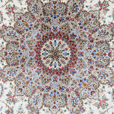 ペルシャ絨毯 カシャーン産 パディディ工房 シルク 約197cm x 298cm アイボリー ホワイト 白 手織り ラグ