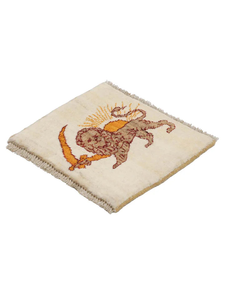 ウール100％のライオンラグ