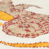 アイボリー×オレンジのライオンラグ