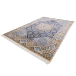 ナイン産ウール絨毯 幾何学文様 手織りラグ