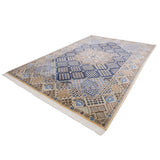 ナイン産ウール絨毯 幾何学文様 手織りラグ