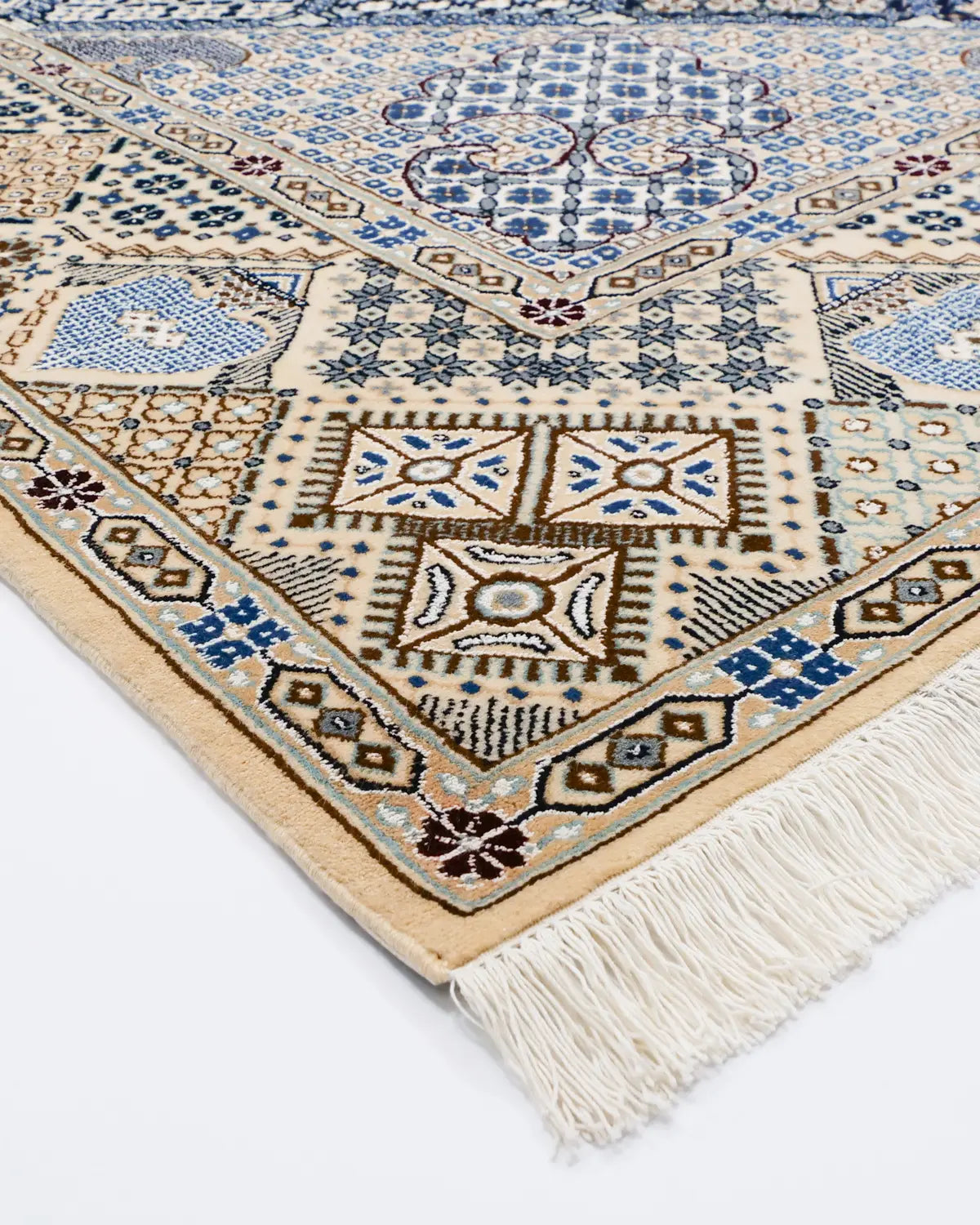 ナイン産ペルシャ絨毯 ウール 手織り リビングラグ