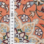 ペルシャ絨毯 ナイン産 40x 60cm ウール テラコッタ ピンク 玄関マット 手織り