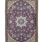 ペルシャ絨毯 ナイン産 40x60cm ウール 紫 玄関マット 手織り