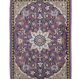 ペルシャ絨毯 ナイン産 40x60cm ウール 紫 玄関マット 手織り