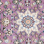 ペルシャ絨毯 ナイン産 40x60cm ウール 紫 玄関マット 手織り