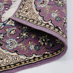 ペルシャ絨毯 ナイン産 40x60cm ウール 紫 玄関マット 手織り