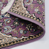 ペルシャ絨毯 ナイン産 40x60cm ウール 紫 玄関マット 手織り